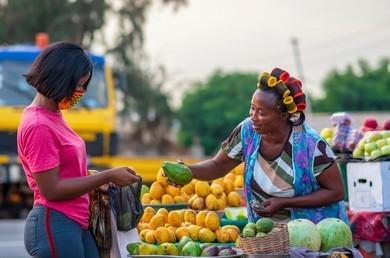 A lady buying commodities